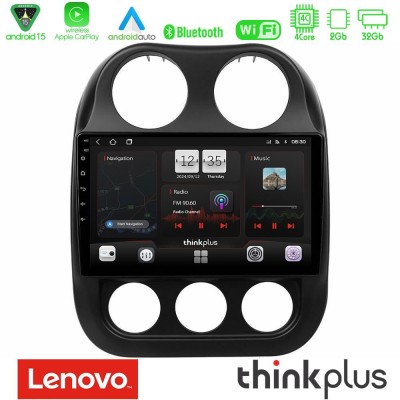 Lenovo Thinkplus Series 4Core Android15 2+32GB Jeep Compass 2012-2016 Navigation Multimedia Tablet 9" Με Carplay & Android Auto