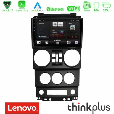 Lenovo Thinkplus Series 4Core Android15 2+32GB Jeep Wrangler 2008-2010 Navigation Multimedia Tablet 9" Με Carplay & Android Auto