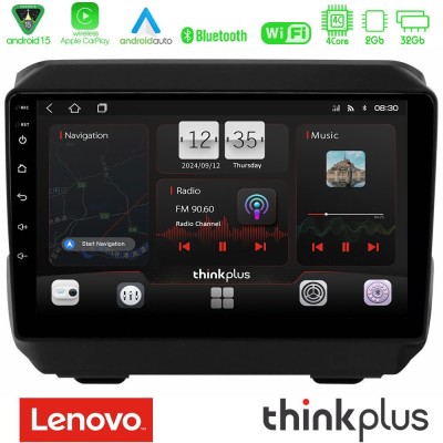 Lenovo Thinkplus Series 4Core Android15 2+32GB Jeep Wrangler 2018- Navigation Multimedia Tablet 9" Με Carplay & Android Auto