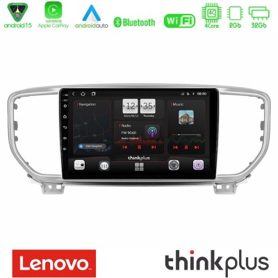 Lenovo Thinkplus Series 4Core Android15 2+32GB Kia Sportage 2018-2021 Navigation Multimedia Tablet 9" Με Carplay & Android Auto