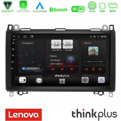Lenovo Thinkplus Series 4Core Android15 2+32GB Mercedes A/B/Vito/Sprinter Class Navigation Multimedia Tablet 9" Με Carplay & And