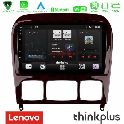 Lenovo Thinkplus Series 4Core Android15 2+32GB Mercedes S Class 1999-2004 (W220) Navigation Multimedia Tablet 9" Με Carplay & An