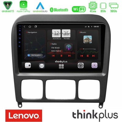 Lenovo Thinkplus Series 4Core Android15 2+32GB Mercedes S Class 1999-2004 (W220) Navigation Multimedia Tablet 9" Με Carplay & An