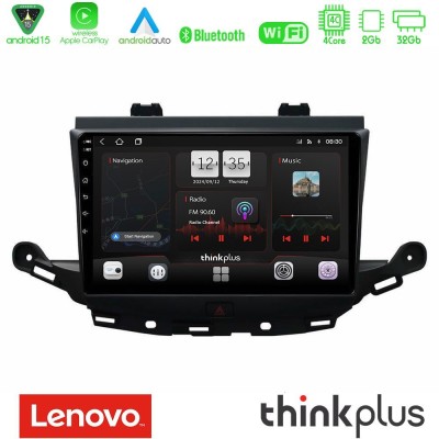 Lenovo Thinkplus Series 4Core Android15 2+32GB Opel Astra K 2015-2019 Navigation Multimedia Tablet 9" Με Carplay & Android Auto