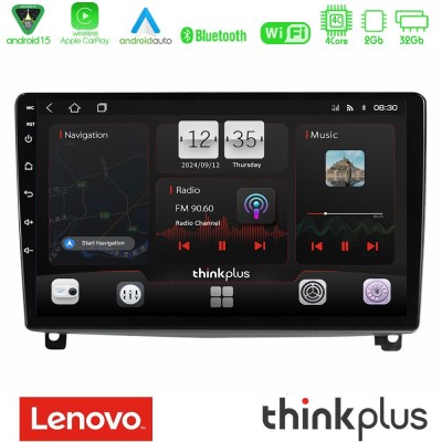 Lenovo Thinkplus Series 4Core Android15 2+32GB Peugeot 407 Navigation Multimedia Tablet 9" Με Carplay & Android Auto