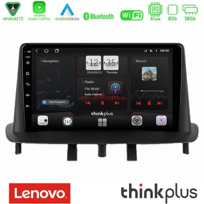 Lenovo Thinkplus Series 4Core Android15 2+32GB Renault Megane 3 2009-2013 Navigation Multimedia Tablet 9" Με Carplay & Android A