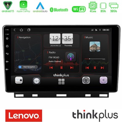Lenovo Thinkplus Series 4Core Android15 2+32GB Renault Clio 5 2020-2025 Navigation Multimedia Tablet 9" Με Carplay & Android Aut