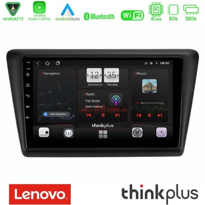 Lenovo Thinkplus Series 4Core Android15 2+32GB Skoda Rapid 2013-2017 Navigation Multimedia Tablet 9" Με Carplay & Android Auto