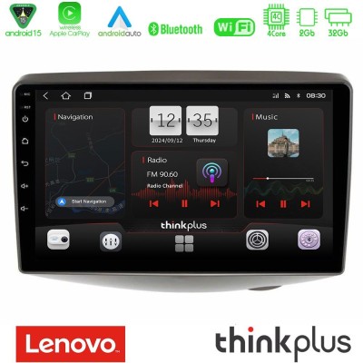 Lenovo Thinkplus Series 4Core Android15 2+32GB Toyota Yaris 1999 - 2006 Navigation Multimedia Tablet 9" Με Carplay & Android Aut