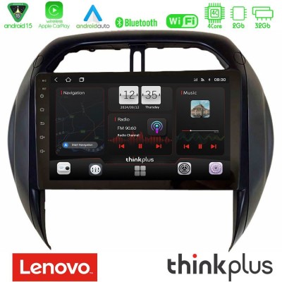 Lenovo Thinkplus Series 4Core Android15 2+32GB Toyota RAV4 2001-2005 (Auto A/C) Navigation Multimedia Tablet 9" Με Carplay & And