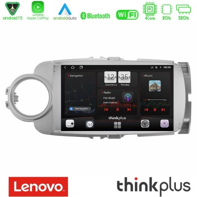 Lenovo Thinkplus Series 4Core Android15 2+32GB Toyota Yaris Navigation Multimedia Tablet 9" Με Carplay & Android Auto