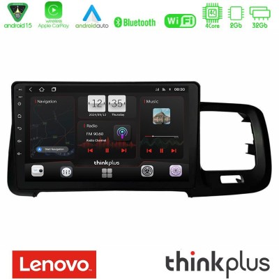 Lenovo Thinkplus Series 4Core Android15 2+32GB Volvo S60 2010-2018 Navigation Multimedia Tablet 9" Με Carplay & Android Auto