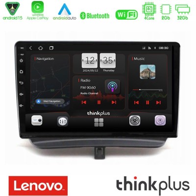 Lenovo Thinkplus Series 4Core Android15 2+32GB Ford Courier 2015-2023 Navigation Multimedia Tablet 9" Με Carplay & Android Auto