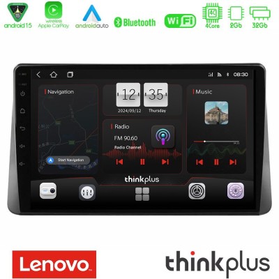 Lenovo Thinkplus Series 4Core Android15 2+32GB Ford Focus 2019- Navigation Multimedia Tablet 9" Με Carplay & Android Auto
