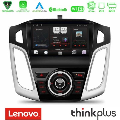 Lenovo Thinkplus Series 4Core Android15 2+32GB Ford Focus 2012-2018 Navigation Multimedia Tablet 9" Με Carplay & Android Auto
