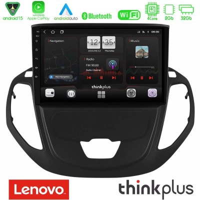 Lenovo Thinkplus Series 4Core Android15 2+32GB Ford Courier 2015-2023 Navigation Multimedia Tablet 9" Με Carplay & Android Auto