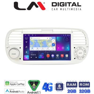 LM Digital - LM E8315W GPS Οθόνη OEM Multimedia Αυτοκινήτου για Fiat 500 2007 2016 (CarPlay/AndroidAuto/BT/GPS/WIFI/GPRS)