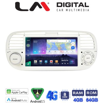 LM Digital - LM Q8315W GPS Οθόνη OEM Multimedia Αυτοκινήτου για Fiat 500 2007 2016 (CarPlay/AndroidAuto/BT/GPS/WIFI/GPRS)