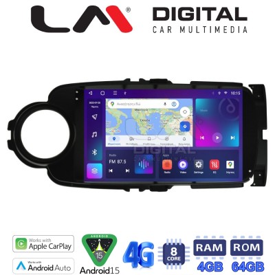 LM Digital - LM ZC8454B GPS Οθόνη OEM Multimedia Αυτοκινήτου για Toyota Yaris 2015 2019 (CarPlay/AndroidAuto/BT/GPS/WIFI/GPRS)