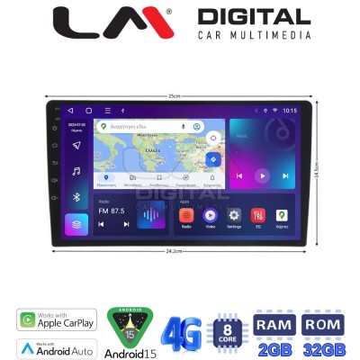 LM Digital - LM R8910 GPS Οθόνη OEM Multimedia Αυτοκινήτου για Universal tablet 10inch (CarPlay/AndroidAuto/BT/GPS/WIFI/GPRS)