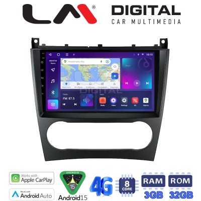 LM Digital - LM ZE8093 GPS Οθόνη OEM Multimedia Αυτοκινήτου για MERCEDES C class (W203) – CLC 20042008 (CarPlay/AndroidAuto/BT/G