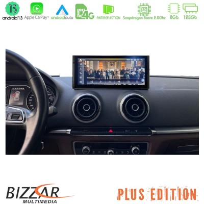 Bizzar Plus Edition Audi A3 (8V) 2013-2020 Android13 8Core (8+128GB) Navigation Multimedia 10.25" HD Anti-reflection