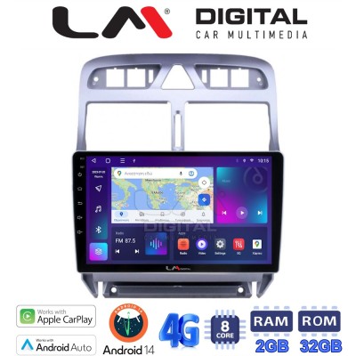 LM Digital - LM ZR8017 GPS Οθόνη OEM Multimedia Αυτοκινήτου για PEUGEOT 307 2001 2008 (CarPlay/AndroidAuto/BT/GPS/WIFI/GPRS)