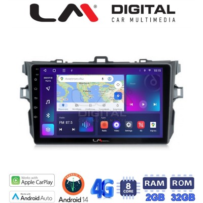 LM Digital - LM ZR8063 GPS Οθόνη OEM Multimedia Αυτοκινήτου για TOYOTA COROLLA 20062012 (CarPlay/AndroidAuto/BT/GPS/WIFI/GPRS)