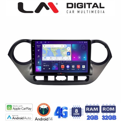 LM Digital - LM ZR8406 GPS Οθόνη OEM Multimedia Αυτοκινήτου για Hyundai i10 2014 (CarPlay/AndroidAuto/BT/GPS/WIFI/GPRS)