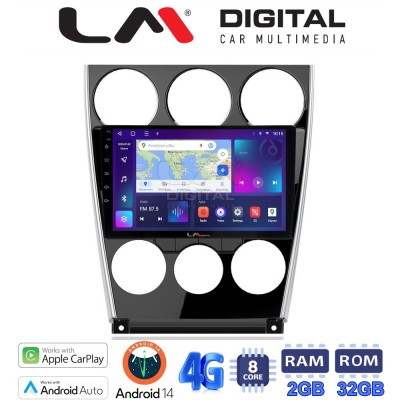 LM Digital - LM ZR8436 GPS Οθόνη OEM Multimedia Αυτοκινήτου για MAZDA 6 facelift 20052008 (CarPlay/AndroidAuto/BT/GPS/WIFI/GPRS)