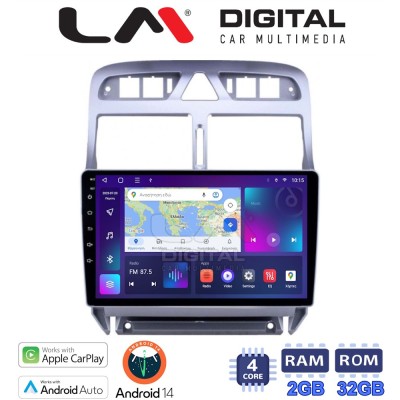 LM Digital - LM ZN4017 GPS Οθόνη OEM Multimedia Αυτοκινήτου για PEUGEOT 307 2001 2008 (CarPlay/AndroidAuto/BT/GPS/WIFI/GPRS)