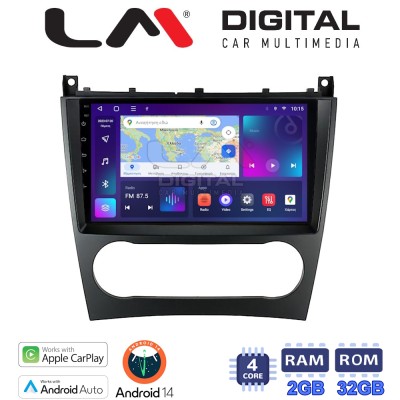LM Digital - LM ZN4093 GPS Οθόνη OEM Multimedia Αυτοκινήτου για MERCEDES C class (W203) – CLC 20042008 (CarPlay/AndroidAuto/BT/G