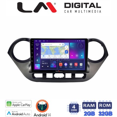 LM Digital - LM ZN4406 GPS Οθόνη OEM Multimedia Αυτοκινήτου για Hyundai i10 2014 (CarPlay/AndroidAuto/BT/GPS/WIFI/GPRS)