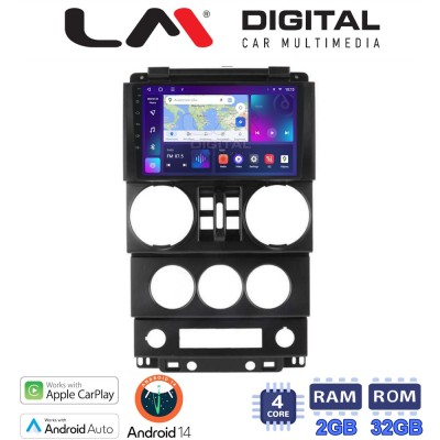 LM Digital - LM ZN4748B GPS Οθόνη OEM Multimedia Αυτοκινήτου για JEEP WRANGLER 2007 2011 (CarPlay/AndroidAuto/BT/GPS/WIFI/GPRS)