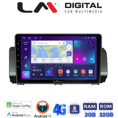 LM Digital - LM ZR8777 GPS Οθόνη OEM Multimedia Αυτοκινήτου για Dacia Logan, Duster, Santero 2021 Facelift (CarPlay/AndroidAuto/