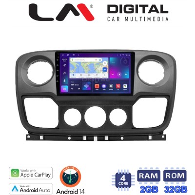 LM Digital - LM ZN4503 GPS Οθόνη OEM Multimedia Αυτοκινήτου για NISSAN NV400 2011 2020 OPEL Movano 2011 2020 RENAULT Master III