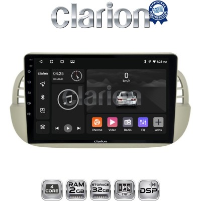 CLARION GL31315 Οθόνη OEM Multimedia Αυτοκινήτου για Fiat 500 2007 2016 (CarPlay/AndroidAuto/BT/GPS/WIFI/GPRS)