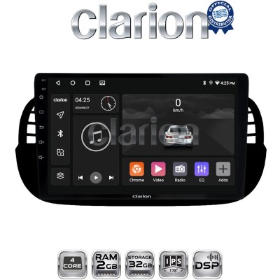 CLARION GL31315B Οθόνη OEM Multimedia Αυτοκινήτου για Fiat 500 2007 2016 (CarPlay/AndroidAuto/BT/GPS/WIFI/GPRS)