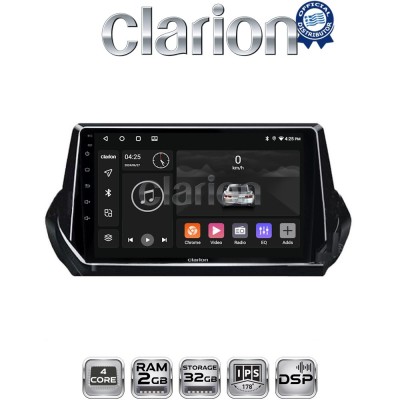 CLARION GL31375 Οθόνη OEM Multimedia Αυτοκινήτου για PEUGEOT 208-2008 2012 (CarPlay/AndroidAuto/BT/GPS/WIFI/GPRS)