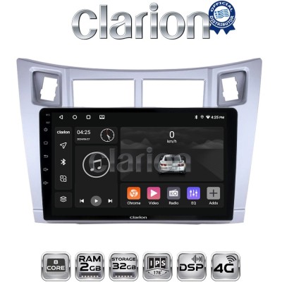 CLARION GL71084S Οθόνη OEM Multimedia Αυτοκινήτου για Τoyota Yaris 2006 2011 (CarPlay/AndroidAuto/BT/GPS/WIFI/GPRS)