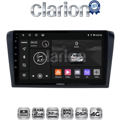 CLARION GL71161 Οθόνη OEM Multimedia Αυτοκινήτου για MAZDA 3 2003 2008 (CarPlay/AndroidAuto/BT/GPS/WIFI/GPRS)