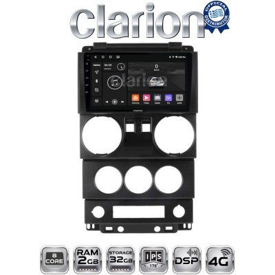CLARION GL71748B Οθόνη OEM Multimedia Αυτοκινήτου για JEEP WRANGLER 2007 2011 (CarPlay/AndroidAuto/BT/GPS/WIFI/GPRS)