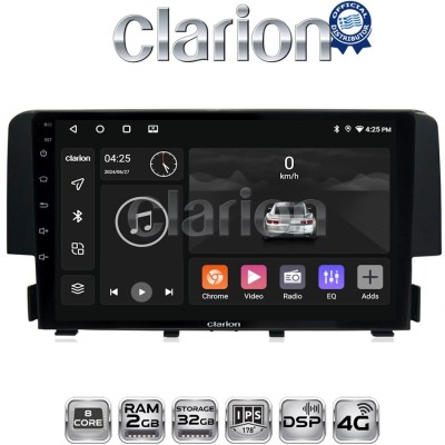 CLARION GL71941 Οθόνη OEM Multimedia Αυτοκινήτου για HONDA CIVIC 2016 (CarPlay/AndroidAuto/BT/GPS/WIFI/GPRS)