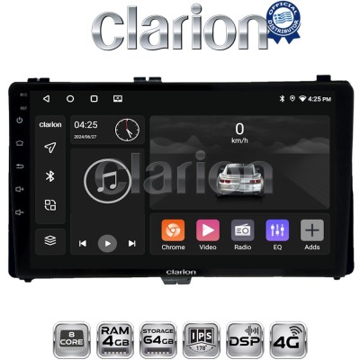 CLARION GL72418 Οθόνη OEM Multimedia Αυτοκινήτου για Toyota Auris '15 & Corolla '17-'19 (CarPlay/AndroidAuto/BT/GPS/WIFI/GPRS)