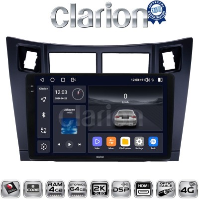 CLARION GL74084 Οθόνη OEM Multimedia Αυτοκινήτου για Τoyota Yaris 2006 2011 (CarPlay/AndroidAuto/BT/GPS/WIFI/GPRS)