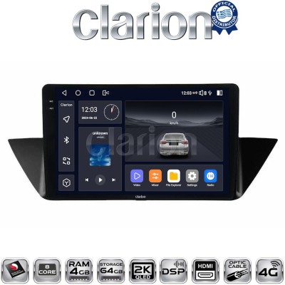 CLARION GL74219 Οθόνη OEM Multimedia Αυτοκινήτου για BMW X1 (E84) 20092014 (CarPlay/AndroidAuto/BT/GPS/WIFI/GPRS)