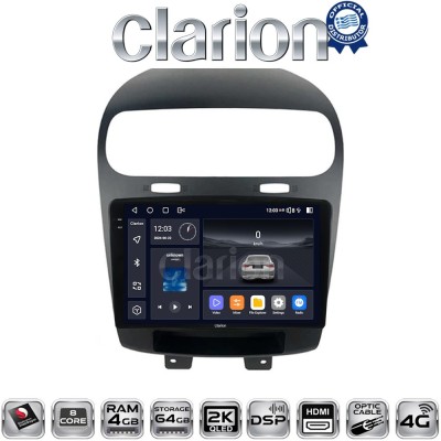 CLARION GL74261 Οθόνη OEM Multimedia Αυτοκινήτου για Fiat Freemont 2008 (CarPlay/AndroidAuto/BT/GPS/WIFI/GPRS)