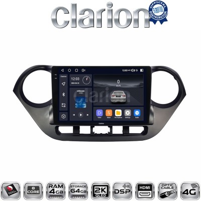 CLARION GL74406 Οθόνη OEM Multimedia Αυτοκινήτου για Hyundai i10 2014 (CarPlay/AndroidAuto/BT/GPS/WIFI/GPRS)