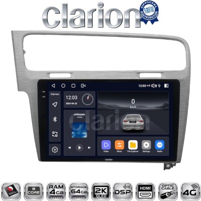 CLARION GL74591 Οθόνη OEM Multimedia Αυτοκινήτου για VW GOLF7 (CarPlay/AndroidAuto/BT/GPS/WIFI/GPRS)