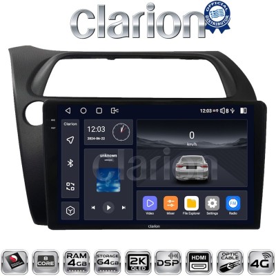 CLARION GL74744 Οθόνη OEM Multimedia Αυτοκινήτου για HONDA CIVIC 3/5D 2006-2012 (CarPlay/AndroidAuto/BT/GPS/WIFI/GPRS)